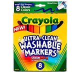 Crayola Washable Kids Paint 6 Count, Pack of 2 | Crayola Ultra-Clean Washable Markers 8 Count, Pack