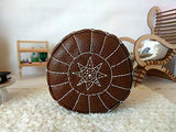 Miniature Morrocan Pouf Dollhouse Furniture 1/6 scale. Handmade Leather Ottoman