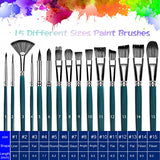 M JJYPET Paint Brush Set, 21PCS Painting Brushes for Acrylic Oil Watercolor Canvas Gouache Easter, Paint Brushes Set for Kids and Adult