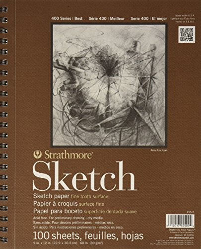 Strathmore Series 400 Sketch Pads 9 In. X 12 In. - 2 pack - 100 Pgs Each
