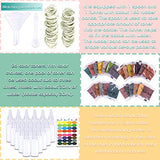 Tie Dye Kits, 18 Colors Tie Dye Shirt Fabric Dye Kit for Kids, Adults, with Rubber Bands, Gloves, Plastic Film and Table Covers for Party Supplies，Perfect for Party, Thanksgiving Christmas