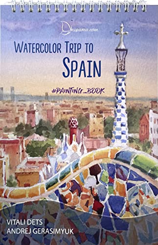 Watercolor Trip to Spain, Insparea Watercolor Painting Book on Fabriano Paper with 17 Different Urban Landscape Tutorial Paintings for Adults - Gift for Artists