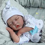 WOOROY Realistic Reborn Baby Dolls Boy - 18 Inch Lifelike Silicone Baby Doll Real Life Baby Dolls That Look Real Sleeping Soft Weighted Newborn Baby Doll Gift Toy for Age 3+