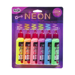 Tulip 29027 Dimensional Neon Fabric Paint, 6-Pack
