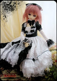 Free Gift 1/4 MSD DDD BJD Dress Suit Outfit Lolita Dress Doll Dollfie LUTS/ Black and White Mist Style / White + Black