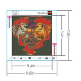 DIY 5D Diamond Painting Kits for Adults,Purple Flowers Golden Dragon Silver Dragon Love Full Drill Diamond Embroidery Kit Home Office Wall Art Decor Paint by Numbers 11.8x11.8 inch