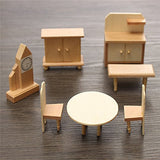Baby Kim Miniature Furniture ModelBaby KimNew 29 Pcs 1:24 Scale Dollhouse Miniature Unpainted Wooden Furniture Model Suite