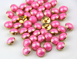 RayLineDo 25Pcs Pearl Pink Half Resin Dome Cap Copper Base Crafting Sewing DIY Buttons-13mm