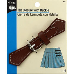 Dritz 458, Faux Leather Tab Closure with Buckle, Brown