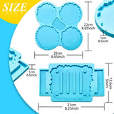 2 Pieces Coaster Resin Molds Set Coaster Stand Silicone Mold Cup Mat Epoxy Resin Casting Mold Cup Stand Holder Mold for DIY Crafts Home Decorations Coaster Making Tools (Blue)