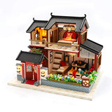 Cool Beans Boutique Miniature DIY Dollhouse Kit - Wooden Asian Dollhouse Traditional Home - with Dust Cover - Architecture Model kit (English Manual) (Asian Traditional Home)