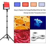 EMART LED Video Light 11 Brightness/4 Color Filters Dimmable Photography Continuous Table Top Lighting, Adjustable Tripod Stand, USB Portable Fill Light for Photo Studio Shooting