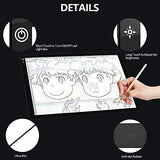 Portable LED Light Box Tracer, 3 Colors SAMTIAN A4 Light Board USB Powered Ultra-Thin Light Pad Dimmable Brightness LED Artcraft Tracing Light Table for Artists, Diamond Drawing, Animation, Sketching