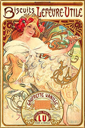 Pyramid America Alphonse Mucha Biscuits Lefeure Utile Cool Wall Decor Art Print Poster 24x36