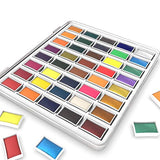 MozArt Supplies Komorebi Japanese Watercolor Paint Set - 40 Colors - Including Metallic and Neon - Artist Quality - Richly Pigmented- Perfect for Artists, Students or Hobbyists