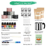 Candle Making Kit Supplies, Soy Wax DIY Candle Craft Tools Full Beginners Set Including 2 LB Natural Soy Wax, Rich Scents, Dyes, Candle Wicks, Wicks Sticker, Pouring Pot, Spoon and 6 Candle Tins