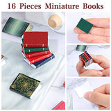 16 Pieces Miniatures Dollhouse Books Timeless Miniatures Books Mini Books Notebook Model Dollhouse Decoration Accessories for Dollhouse Study Room Bedroom Library (Retro Style)