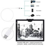 XZN A3 Tracing Light Pad for Diamond Painting, Stepless Dimming 6-Level Brightness, Portable 0.27“ Ultra Large-Thin LED Lightbox with USB Cable & Fasten Magnetism for Artists Drawing, Sketching, X-ray