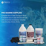 Pro Marine Supplies Crystal Clear Table Top Epoxy Resin and Hardener (2-Part 1 Gallon Kit) with Accessories Bundle with Pro Mica Powder (5 Vibrant Colors - 10g/Bottle) Natural Pearlescent Pigment