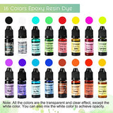 LET'S RESIN Epoxy Pigment 16 Colors Epoxy Resin Dye, Liquid Epoxy Resin Color Pigment, Translucent Resin Colorant for Epoxy Resin Coloring (Each Bottles 0.35oz)