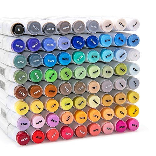 Bianyo Classic Series Alcohol-based Dual Tip Art Markers, Set of 72, Travel  Case