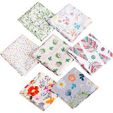 7Pcs 19.6inchx19.6inch(50x50cm) Cotton Fat Quarter Fabric Bundle Precut Quilting Fabric Printed Flowers with 7 Different Pattern for Patchwork DIY Craft Sewing Quilting Project, Pink Floral (QS-005)