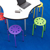 Norwood Commercial Furniture - NOR-1101AC-SO - Assorted Color Stacking Stools - Stackable Stools for Kids and Adults - Flexible Seating for Home, Office, Classrooms - Plastic/Metal 17.75" (Pack of 5)