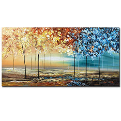 tiancheng Art, 24X48 inch Modern Abstract Hand Painted Oil Paintings Acrylic Canvas Art Wall Art Framed Paintings for Bedroom Living Room Decorations