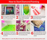 Halloween Diamond Painting Kits, Diamond Art for Adults Retro Witch DIY Full Drill Wall Crafts for Home Decor
