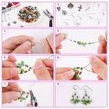 1400 pcs Crystal Natural Stone Beads for Jewelry Making, Gemstone Irregular Chips Beads Kit for Bracelets Necklace Making with Pendants Elastic String Ring Ruler Tongs Ring Size Sticks Ring Mandrel
