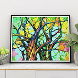 lamplig Paint by Numbers for Adults Beginner Large Tree Colorful, DIY Oil Acrylic Painting Kits on Canvas Paintworks Home Decoration 16x20 Inch