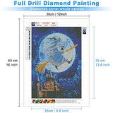 MXJSUA DIY 5D Diamond Painting by Number Kits Full Round Drill Rhinestone Pictures Arts Craft Home Wall Decor Witch 12x16inch