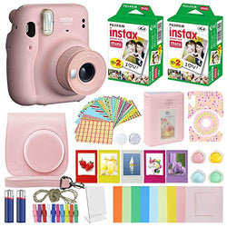 Fujifilm Instax Mini 11 Instant Camera + MiniMate Accessories Bundle + Fuji Instax Film Value Pack (40 Sheets) Accessories Bundle, Color Filters, Album, Frames (Blush Pink, Standard Packaging)