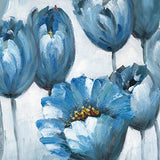 Blue Floral Canvas Wall Art for Living Room : Blue Abstract Canvas Paintings Wall Art Flower Artwork Pictures Art Wall Decor for Living Room Bedroom Dining Room 24x48inch…