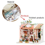 WYD 3D Puzzle Creative Children's Birthday Gift DIY Wooden Doll House LED Light Assembly Tool Gypsophila Flower House