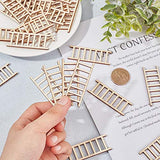 NBEADS 50 Pcs Mini Fairy Garden Ladders Unfinished Wooden Ornaments Hanging Embellishments Crafts for Dollhouse DIY Landscape Decor