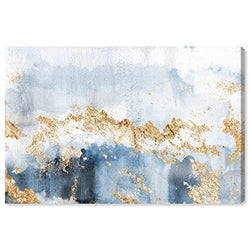 The Oliver Gal Artist Co. Abstract Wall Art Canvas Prints 'Eight Days a Week' Home Décor, 60" x 40", Blue, Gold