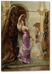 Preparing for The Performance by Edouard Frederic Wilhelm Richter - 12" x 18" Gallery Wrap Giclee Canvas Print - Ready to Hang