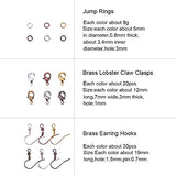 PandaHall Elite 1 Box About 930 Pcs Jewelry Finding Kit with Brass Jump Rings Lobster Claw Clasps