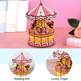 Spilay DIY Dollhouse 3D Puzzle Music Box,Handmade Miniature Wooden Furniture Kit to Build Rotating Crafts Creative Figure Model Best Birthday for Child and Lover Friend