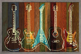 Trends International Guitars Art Wall Poster, 22.375" x 34", Barnwood Framed Version