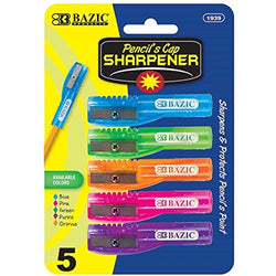 BAZIC Pencil Cap Sharpener, 5/Pack