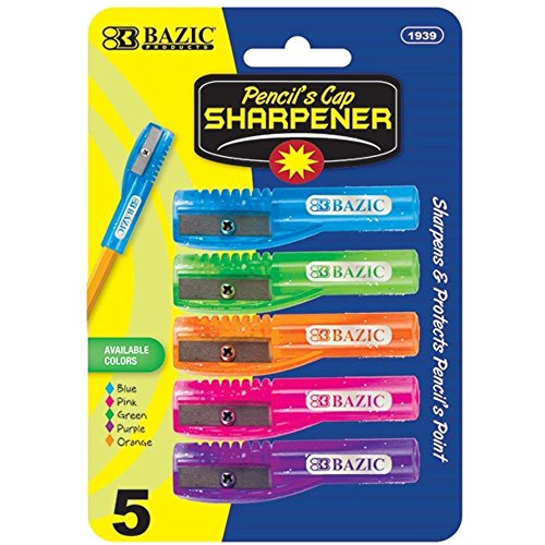 BAZIC Pencil Cap Sharpener, 5/Pack
