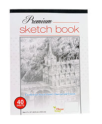 Premium Sketch Book - 9x12-Inch - 40 Sheets per Book - Excellent for Pencil, Pastel, Charcoal and Crayon from Northland Wholesale. (1-Premium Sketch Book)