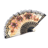8 PCS Spanish Floral Folding Hand Fan Vintage Retro Pattern Fabric Fans ( 8 different patterns )
