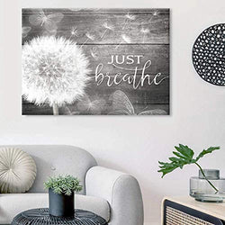 Sense of Art | Just Breathe V7 | Wooden Framed Canvas | Ready to Hang Wall Art for Home Decoration | 30x40 | Grey