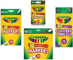 Crayola Crayons (24 Count), Crayola Colored Pencils in Assorted Colors (12 Count), Crayola (10ct)