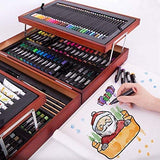 Mont Marte 174 Pcs Premium Art Set, Wood Art Supplies for Painting and Drawing, Essentials Art Kit in Portable Aluminium Case, Includes Acrylic Paint, Oil Pastels, Color Pencils, Art Brushes