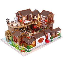 CUTEBEE Dollhouse Miniature with Furniture, DIY Wooden Dollhouse Kit Plus Dust Proof and Music Movement, 1:24 Scale Creative Room Idea L905