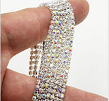 Honbay 10 Yard Crystal Rhinestone Close Chain Trim Sewing Craft 2.5mm Silver color (AB)